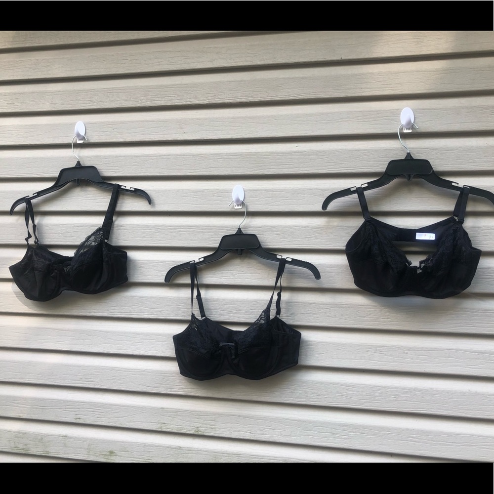 3NEW black lace accent padded bras from Kmart 38B